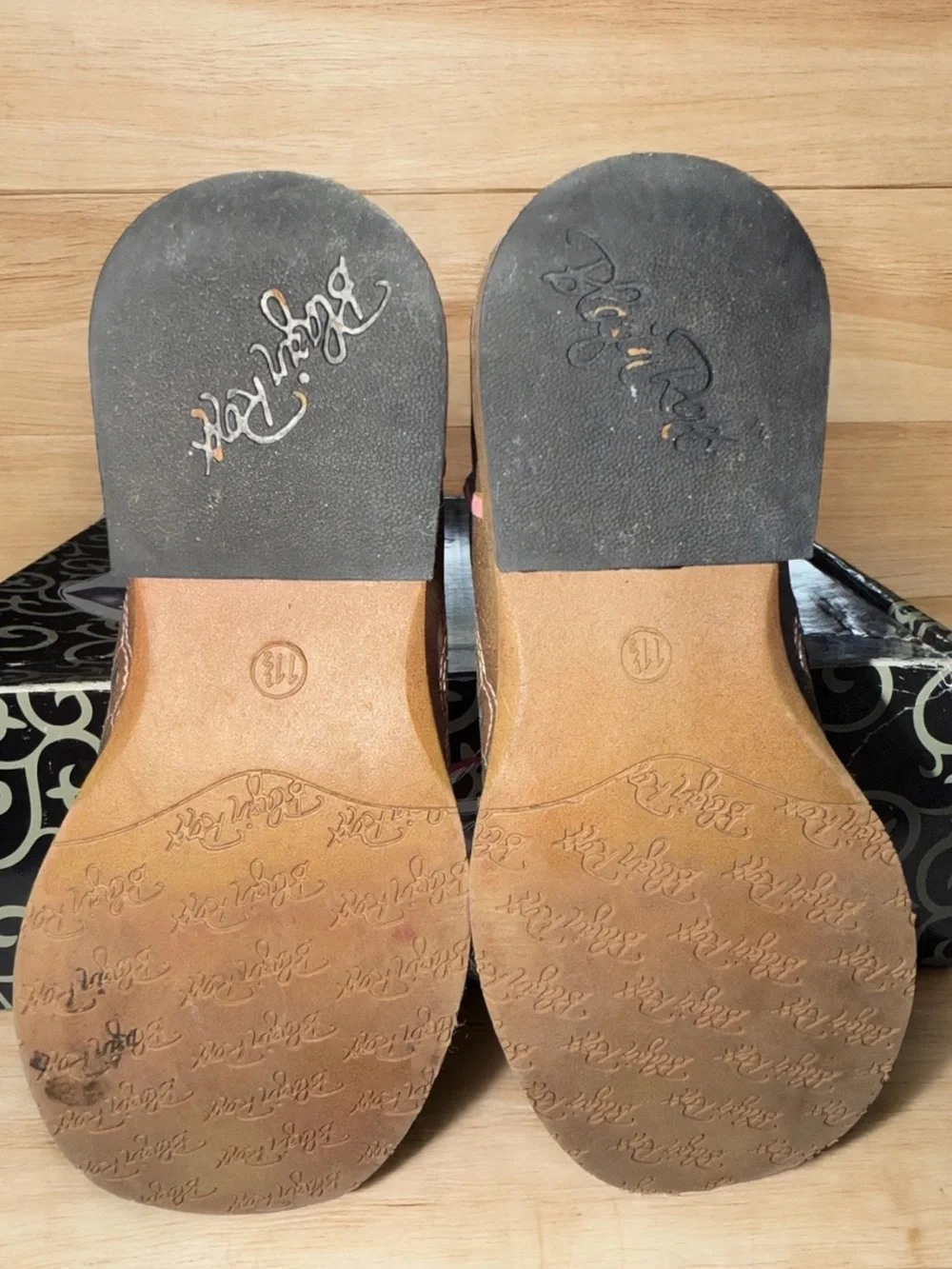 Roxy Brown Leather Kids Cowboy Boots with Pink Cross Accents
